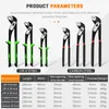 Tang yihooda alicate de bomba de água, alicate de junta de ranhura, ferramentas de encanamento multicamadas, máquina de encanamento de liberação rápida, ferramentas pesadas de mandíbula reta