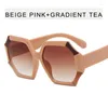 Sunglasses Women Sunglases Hexagon Sun Glasses Oversized Frame Gold Tea Eyewear Lentes De Sol Hombre Okulary UV400