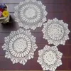 Mats Pads Round flower cotton table place mat pad Cloth crochet Christmas Hand placemat cup wedding tea coffee coaster dish doily kitchen Z0502