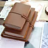 Anteckningar äkta läderjournal Travel Notebook Retro Diy Handmade Diary Portable Sketchbook Teacher Present School Office Anpassad 230503
