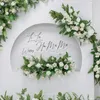 Flores decorativas White Romantic Wedding Flower Arrangement Evento Background Layout Shop Window Display Home Party Artificial Decoration