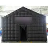 4x4x3.6m Noir Gonflable Cube Tente De Mariage Carré Gazebo Salle D'événement Grand Mobile Portable Night Club Pavillon De Fête Pour L'extérieur