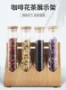 Storage Bottles Creative Coffee Beans Tea Display Rack Stand Cereals Canister Glass Test Tube Sealed Clear Bottle