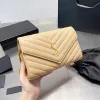 Borsa a tracolla busta Pochette Woc Borsa a spalla Borsa da donna in vera pelle di lusso con patta a tracolla Borsa a tracolla con catena in metallo da viaggio Borsa da sera borse hobo