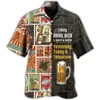 Mäns casual skjortor herrhawaiian skjorta 3d tryck öl kortärmad strand tshirt topp party vintage stil för män kvinnor
