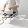 組織キッチンキャビネット保管棚家格納式スタッカブルオーガナイザースパイスラックキッチンバスルームプラスチックキャビネットホルダーに適しています
