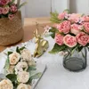 Decorative Flowers Artificial Vases For Decoration Home Christmas Garland Fake Plants Wedding Bride Outdoor Diy Cady Box Silk Peony Bouquet