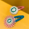 Pinzas para el cabello de moda Horquillas de diseño para mujeres Retro Barrettes Señoras Carta de personalidad simple Girasol europeo y americano Pinza para el cabello