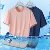 Men's T Shirts Men Summer 2023 Round Neck Short Sleeved Quick Dry Outdoor Sports Ice Silk Tops Tees For Male Clothes