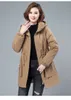 Women's Trench Coats 2023 Winter Khaki Cotton Jacket Women Top Loose Blue Black Thick Warm Coat Fashion Hooded Casual N1525