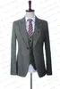 Męskie garnitury Blazers dla mężczyzn 3 szt. Smokły Slim Fit Summer Green Line White Stripe Blazer Vest Cest