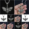 Chaînes Goth Moth Skl Fil De Fer Barbelé Croix Pendentif Collier Ras Du Cou Punk Hip Hop Bijoux Y2K Vampire Petites Épines Chaîne Cadeau Dro Dhgarden Dh169