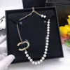 Luxury Designer CCity Necklaces Classic Pendant Jewelry Retro carving C Pearl Chokers Necklacess Couples Party Wedding high quality Gift e34545