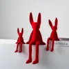 Objets décoratifs Figurines Creative Lapin Statue Nordique Maison Salon Décoration Kawaii Chambre Décor Accessoires Miniatures Figurines pour Intérieur 230503