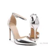 Scarpe eleganti Marca Décolleté argento Donna Tacchi alti metallici lucidi Tacchi a spillo Scarpe Donna Bellissimo abito da sera da sposa Scarpe con tacco Taglia 35-46