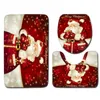 Mats Christmas Snowman Toilet Cover Floor Pad Bath Mat 3 pcs Set Closestool Rug Bathroom Door Mat Flannel Absorbent Soft Bathr Carpet