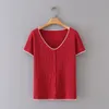 Tops Summer Women TShirt Plus Size Tees Fashion Casual Clothes Short Sleeve Tops Buttons Knitting Camiseta Mujer