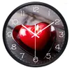 Wall Clocks Red Heart Candle Clock Pray Love Real Picture Design Originality Quiet