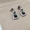 Women designers for Stud orecchini earring jewelry Earrings Square Designer Amethyst 925 Sterling Silver Womens Fashion Jewelry Princess jewellery wholesales