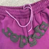 Брюки Sp5der Мужские шорты Foam Thug Wed Фиолетовый Мужчины Женщины Большой размер Адаптируются к публике и всем нравятся Бриджи 1305