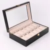 Watch Repair Kits Beige Lining Wooden Display Case Glass Topped Organizerr Jewelry Storage 12 Slots