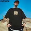 Mens Tshirts Zazomde Streetwear Chinese Character Tshirt grafisk t -shirt bomull hajuku t -shirt sommar hip hop tops tees 230503