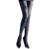 Women Socks Sexy Tight Print Seamless Pantyhose Stockings No-snagging Hose Lingerie-Patterned Black White