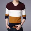 Heren Hoodies Jonge heren gemengde kleding herfst herfst lange mouw pullover bodem wol casual slanke v-neck brearwear mannen