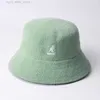 Szerokie brzegowe czapki 2022 Nowa koreańska wersja Kangaroo Classic Hafdery Kangol Ręcznik Hat Fisherman Hat Flat-Top Hat Hat Fisherman Hats