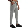 Pantalons pour hommes Sports pour hommes Crayon maigre Pantalon à carreaux décontracté Taille élastique Cordon Jogger Vêtements pour hommes Printemps