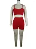 Tracksuits met dames sportkleding tweedelig workout yoga -sets voor dames gym spaghetti -riem sport beha en ademende fietser shorts sweatsuits