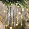 Julekorationer 5st Transparent Icicle Pendant Tree Hanging Decor Simulation Ice For Year Xmas Party Home Ornament1
