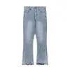 designer Gary straight tube loose dept lavé jeans bleu clair pour hommes et femmes pantalons