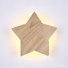 Lâmpada de parede Creative Wood Art Led Light Star luz