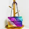 2023 Fashion Kurt Geiger Crossbody Bag Womens Rainbow Patchwork Luxury Designer Handväskor Koppling Tygväskor Mens Pursemini Travel Flap Colorful Shoul Sling Bag