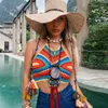 T-shirt Boho inspirowane ręcznie szydełkowane szydełkowe bohemian boho plażowy bikini strój kąpielowy cami top kantar seksowne kobiety letnie topy