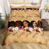 Ensembles de literie thème africain housse de couette filles citations inspirantes florales pour enfants adolescents chambre décoration mignon Vintage cadeau