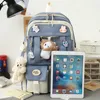 Skolväskor 5 i 1 Kawaii Kvinnans Bagpack 2023 Barnens ryggsäck Bokväska Laptop Bag For Girls Mochilas Travel Bookbags With Bear