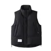 Men's Vests AOGZ Soild Color Winter Cargo Vest Hip Hop Streetwear Loose Zipper Jacket Cotton Techwear Waistcoat Sleeveless Coat