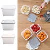 Vorratsflaschen Küche Ingwer Knoblauch Box Frühlingszwiebel Crisper Utensil Quadratische Form Kühlschrank Container Organizer