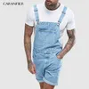 Men's Jeans CARANFIER Summer Men Jeans Overalls with Pocket Casual Denim Short Jumpsuit Jeans Men Jeans Suspender Pants Fashion Streetwear 230503