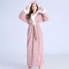 Damska odzież sutowa damska koralowa polar Kimono szata domowa odzież jesienna zimowa koszulka z kapturem szlafrok szlafrope