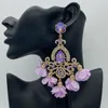 Charm Fashion Long Drop High Quality Earrings for Women Crystal S Flower Tassel Big Earings Wedding Dress Accessories 230504