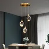 Lampadari di lusso LED K9 Lampadario di cristallo Illuminazione per sala da pranzo Decor Lampade a sospensione Bar Ristorante Lampada da camera da letto sospesa in ottone