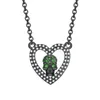 Collares colgantes Punk Heart Skull Zircon Crystal Mujeres Día de San Valentín Joyería Gota