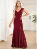 Party Dresses Promotional Size 4 Evening Dresses Long V Neck Sleeveless Floor-Length Gown Ever Pretty of Simple Prom Party Women Dress 230504