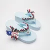 Slippers Fashion Summer Wedges Flip Flops Sandal Cute Bear Chain Stripe ButterflyKnot Ladies Footwear Outside shoes Big Size 230503