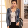 Damenjacken Arrival Spring Antumn Denim Jackets Vintage Diamonds Casual Coat Damen Jeansjacke für Oberbekleidung Jeans Kleidung 862B 230504