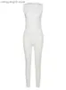 Kobiety Jumpsuits Rompers BodyCon Jescsuit Elegancki długi damski kombinezon letni rękawów seksowne nocne przyjęcie 2022 Kobieta biała body plus rozmiar T230504