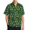 Fritidsskjortor för män Vacker Påfågelfjäder Strandskjorta Djurtryck Hawaiian Man Vintage Blusar Kortärmade Design Toppar 3XL 4XL